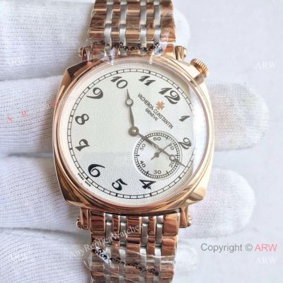 Swiss Copy Vacheron Constantin Geneve Driver's Watch 2-Tone White Dial